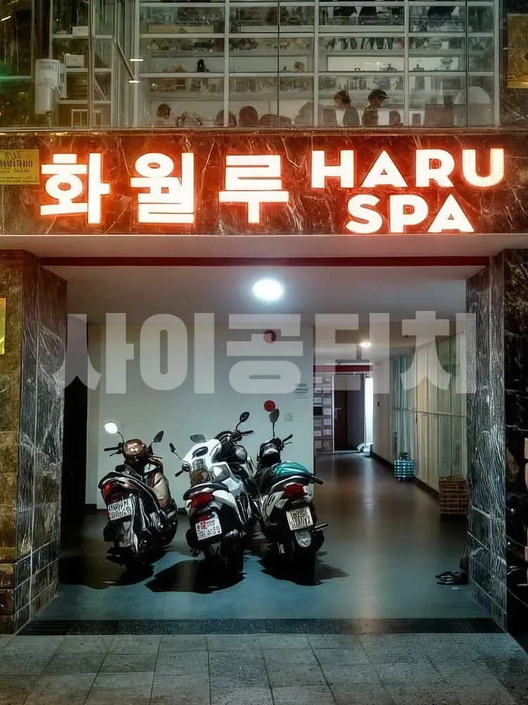 한글 간판이 있는 입구 전경