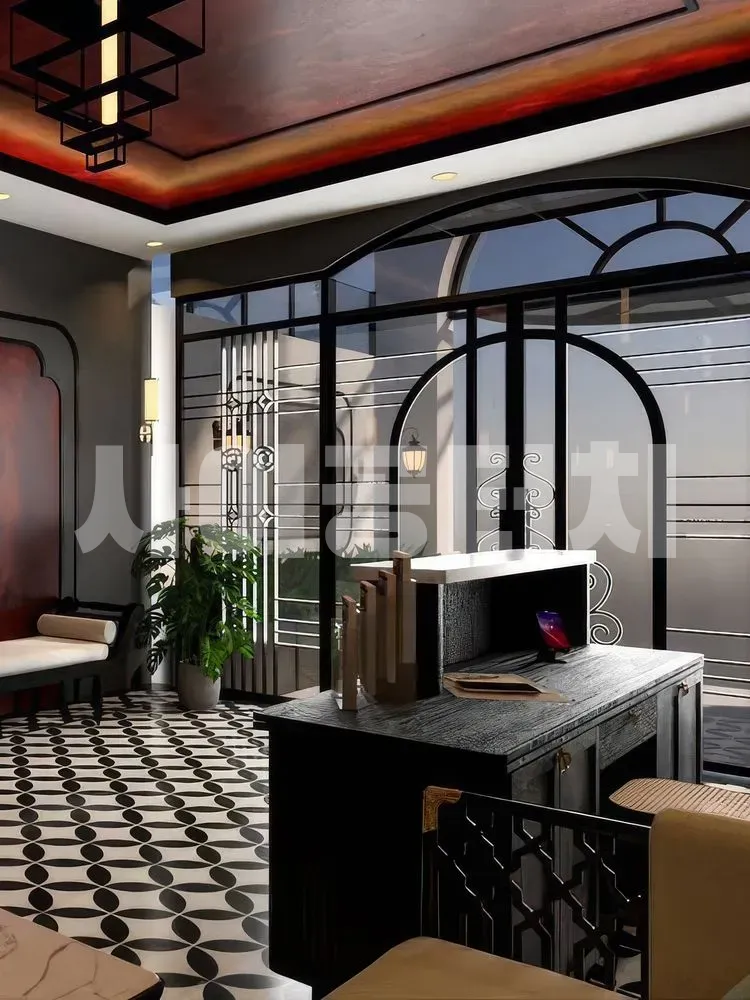 아르데코 스타일 접수대 및 바닥