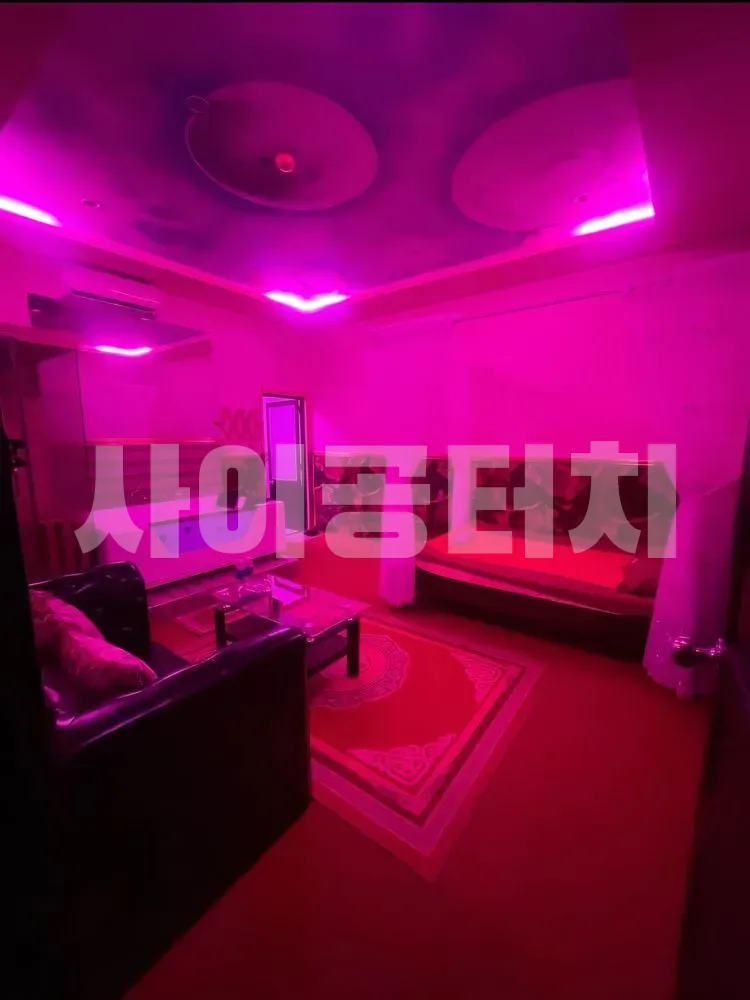 개인 룸 욕조와 침대