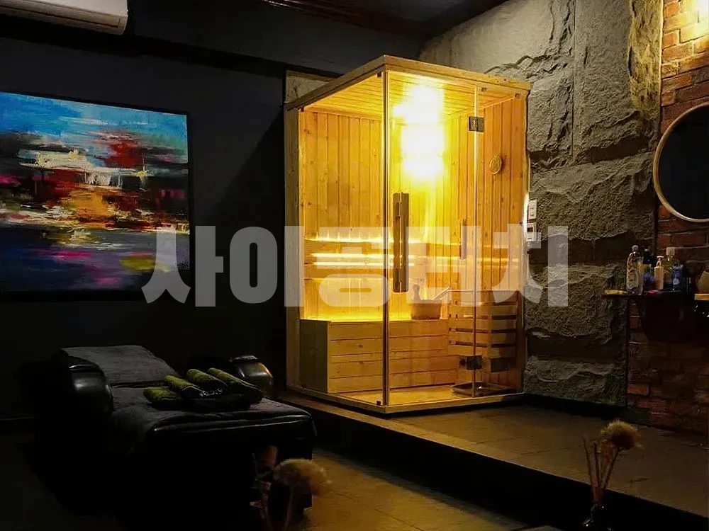 벽화가 있는 고급 스파 룸